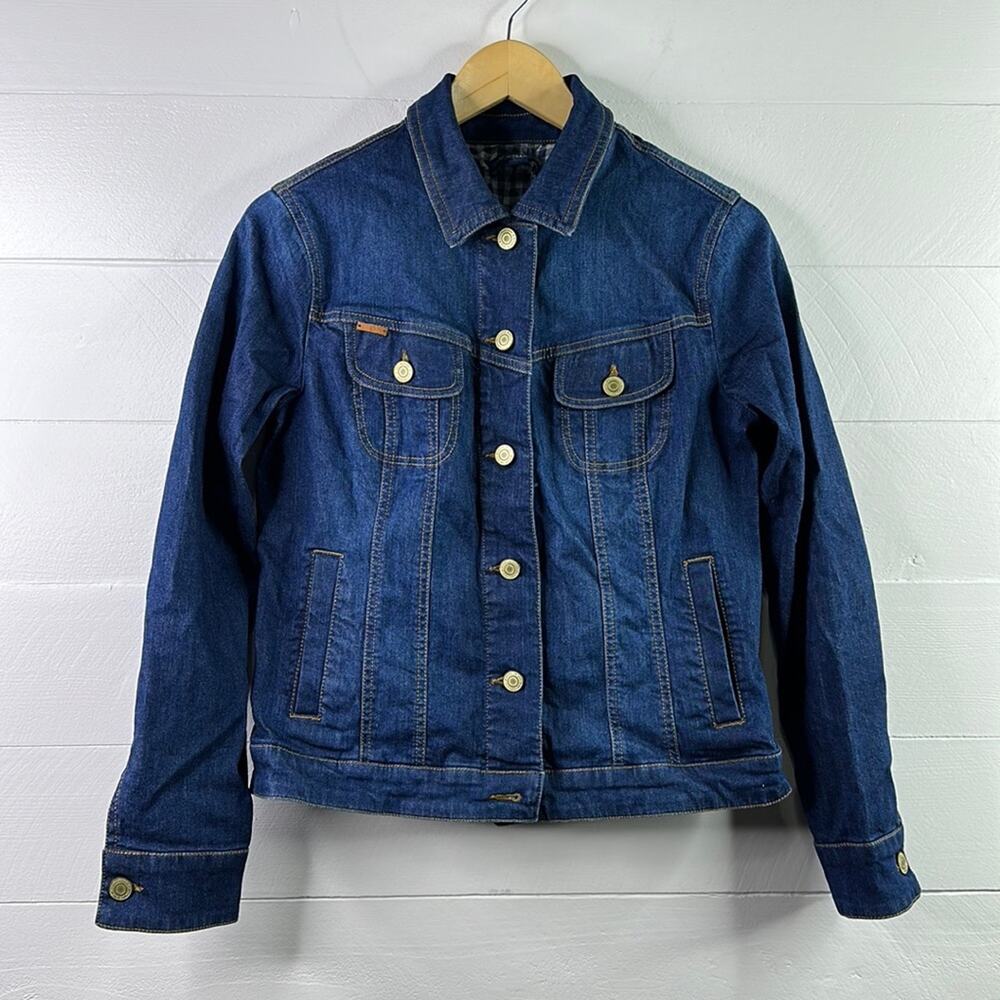 ISAAC MIZRAHI‎ Dark Denim Jean Button Up Long Sleeve Jacket Size 2